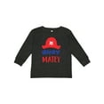 thumbnail image 1 of Inktastic Ahoy Matey, Pirate Hat, Skull and Bones, Pirates Boys or Girls Long Sleeve Toddler T-Shirt, 1 of 5