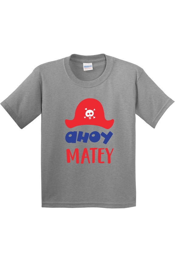 Ahoy Matey, Pirate Hat, Skull and Bones, Pirates Youth T-Shirt
