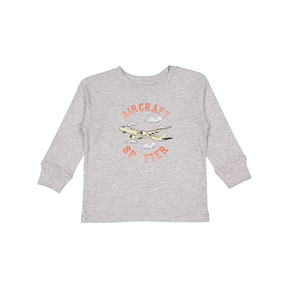 Inktastic Aircraft Spotter Plane Lover Boys or Girls Long Sleeve Toddler T-Shirt