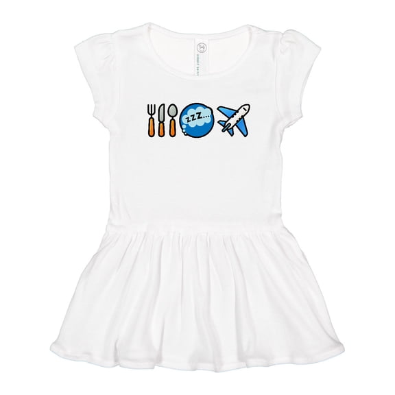Inktastic Airplane Eat Sleep Fly Girls Toddler Dress