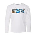thumbnail image 1 of Inktastic Airplane Eat Sleep Fly Long Sleeve Youth T-Shirt, 1 of 5