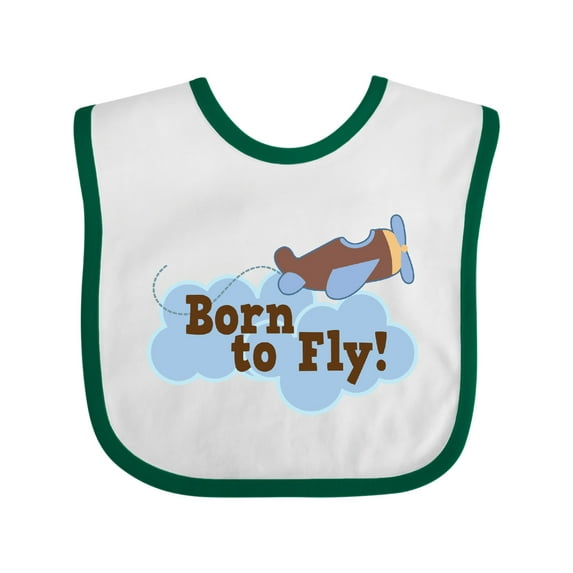 Inktastic Airplane Future Pilot Born to Fly Boys Baby Bib
