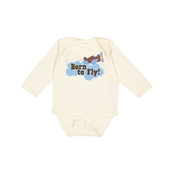 Inktastic Airplane Future Pilot Born to Fly Boys Long Sleeve Baby Bodysuit
