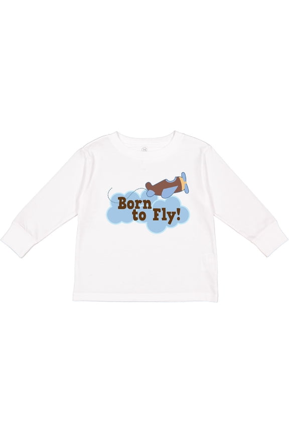 Airplane Future Pilot Born to Fly Boys Long Sleeve Toddler T-Shirt