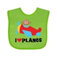 thumbnail image 1 of Inktastic Airplane I Love Planes Boys Baby Bib, 1 of 4