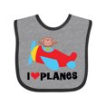 thumbnail image 1 of Inktastic Airplane I Love Planes Boys Baby Bib, 1 of 4