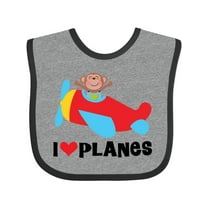 Inktastic Airplane I Love Planes Boys Baby Bib