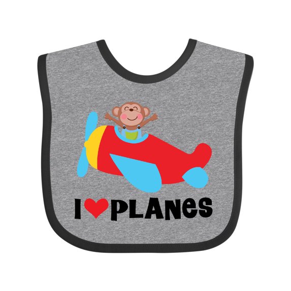 Inktastic Airplane I Love Planes Boys Baby Bib