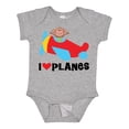 thumbnail image 1 of Inktastic Airplane I Love Planes Boys Baby Bodysuit, 1 of 5