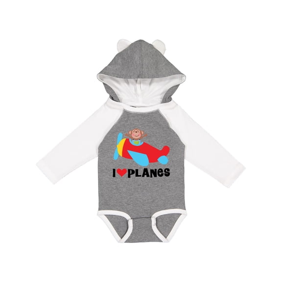 Inktastic Airplane I Love Planes Boys Long Sleeve Baby Bodysuit