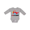 thumbnail image 1 of Inktastic Airplane I Love Planes Boys Long Sleeve Baby Bodysuit, 1 of 5