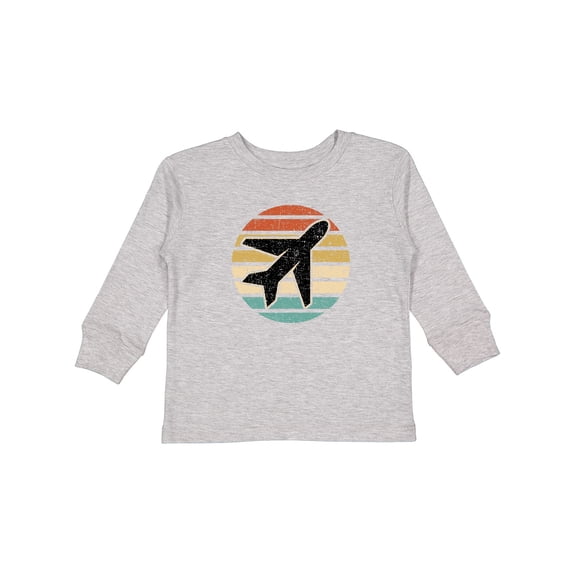 Inktastic Airplane Pilot Vintage Sunset Boys or Girls Long Sleeve Toddler T-Shirt