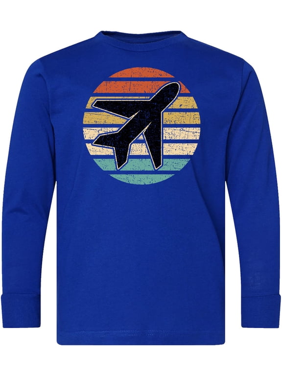 Airplane Pilot Vintage Sunset Long Sleeve Youth T-Shirt