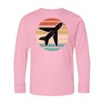 thumbnail image 1 of Inktastic Airplane Pilot Vintage Sunset Long Sleeve Youth T-Shirt, 1 of 5