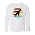 thumbnail image 1 of Inktastic Airplane Pilot Vintage Sunset Long Sleeve Youth T-Shirt, 1 of 5