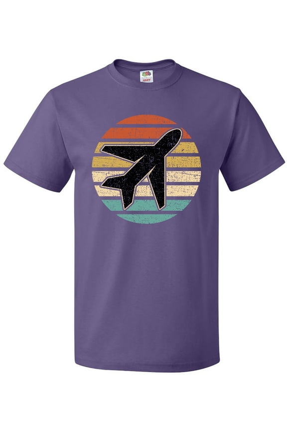 Airplane Pilot Vintage Sunset T-Shirt