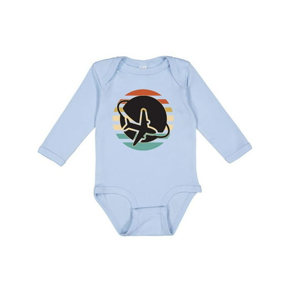 Inktastic Airplane Trip Vintage Travel Boys or Girls Long Sleeve Baby Bodysuit