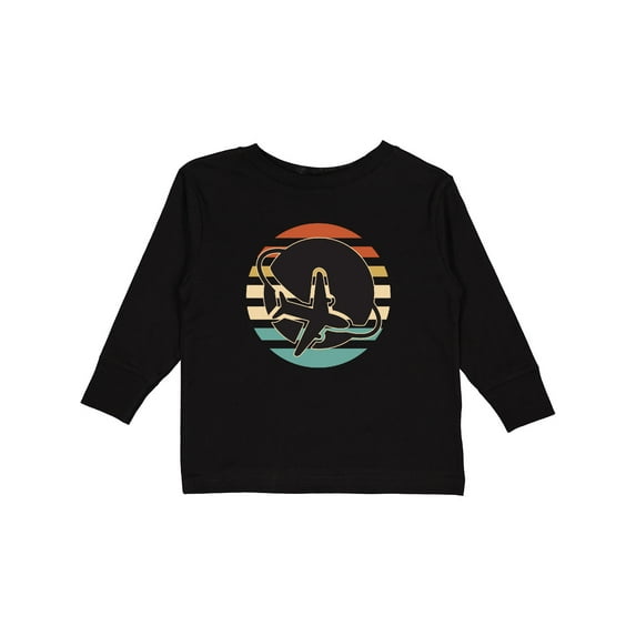 Inktastic Airplane Trip Vintage Travel Boys or Girls Long Sleeve Toddler T-Shirt