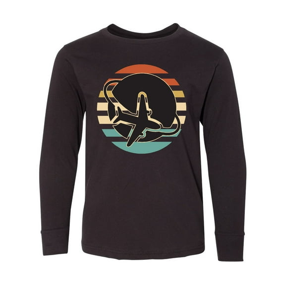 Inktastic Airplane Trip Vintage Travel Long Sleeve Youth T-Shirt