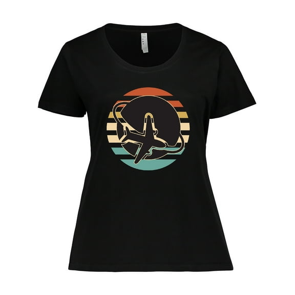 Inktastic Airplane Trip Vintage Travel Women's Plus Size T-Shirt