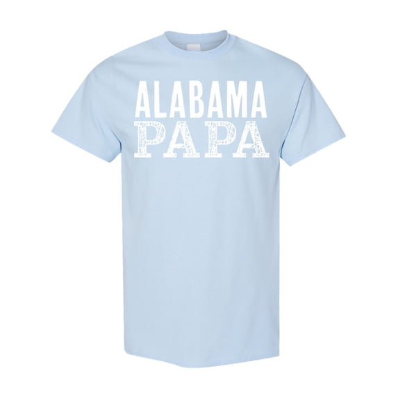 Inktastic Alabama Papa Distressed White Text T-Shirt
