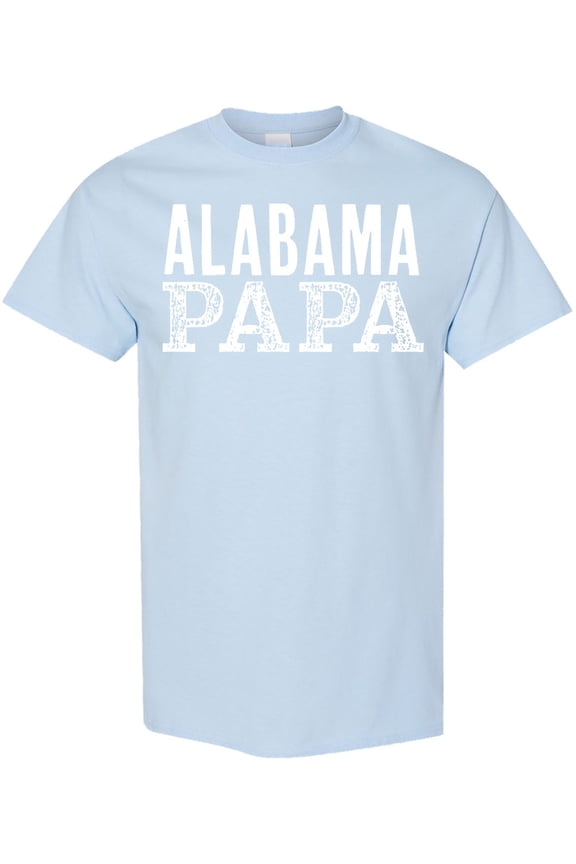 Alabama Papa Distressed White Text T-Shirt