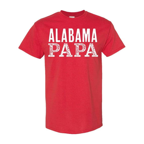 Inktastic Alabama Papa Distressed White Text T-Shirt