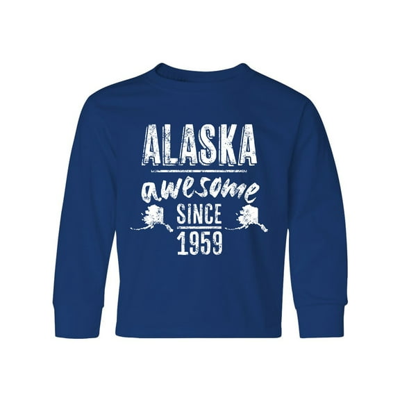 Inktastic Alaska Awesome Since 1959 Long Sleeve Youth T-Shirt