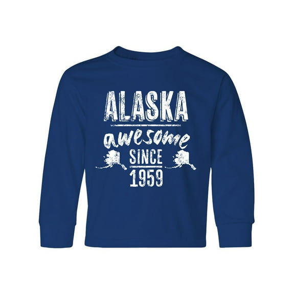 Inktastic Alaska Awesome Since 1959 Long Sleeve Youth T-Shirt