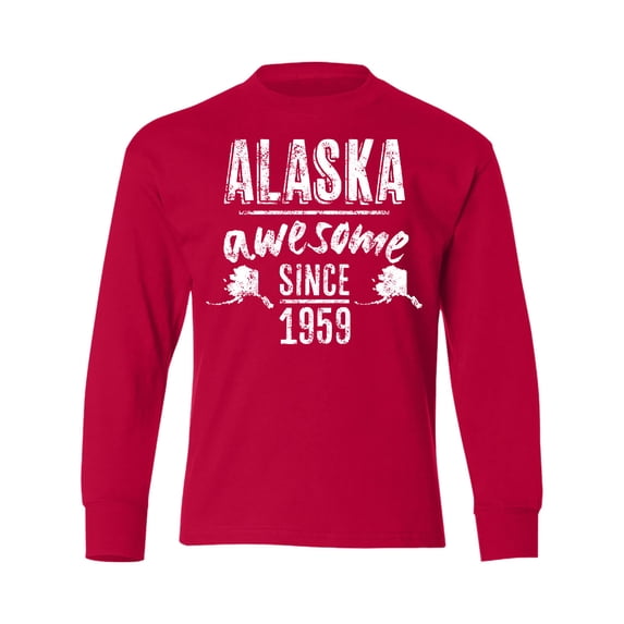 Inktastic Alaska Awesome Since 1959 Long Sleeve Youth T-Shirt