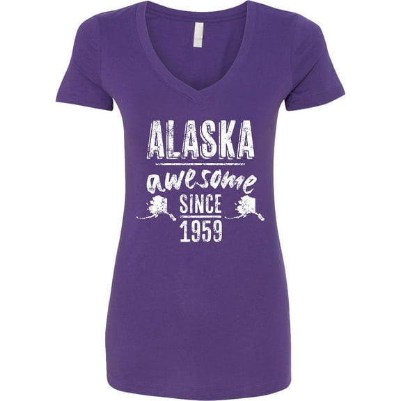 Inktastic Alaska Awesome Since 1959 Women's V-Neck T-Shirt