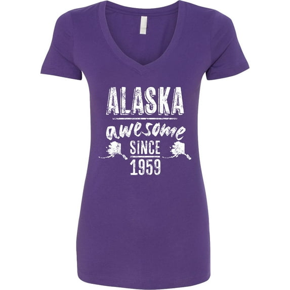 Inktastic Alaska Awesome Since 1959 Women's V-Neck T-Shirt