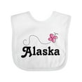 thumbnail image 1 of Inktastic Alaska Butterfly Girls Baby Bib, 1 of 4