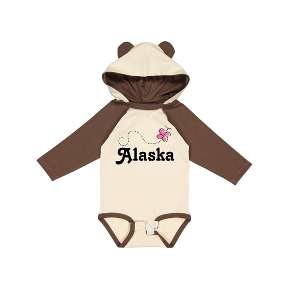 Inktastic Alaska Butterfly Girls Long Sleeve Baby Bodysuit