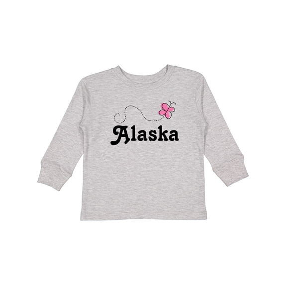 Inktastic Alaska Butterfly Girls Long Sleeve Toddler T-Shirt
