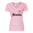 thumbnail image 1 of Inktastic Alaska Butterfly Women's V-Neck T-Shirt, 1 of 5