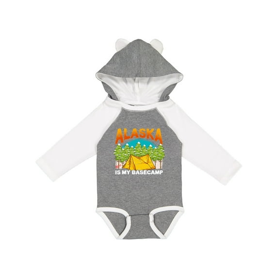 Inktastic Alaska Camping Vacation Boys or Girls Long Sleeve Baby Bodysuit