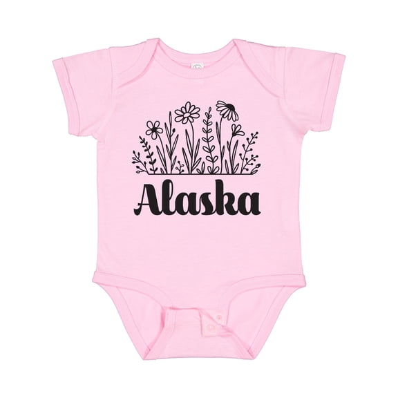 Inktastic Alaska Flowered Girls Baby Bodysuit