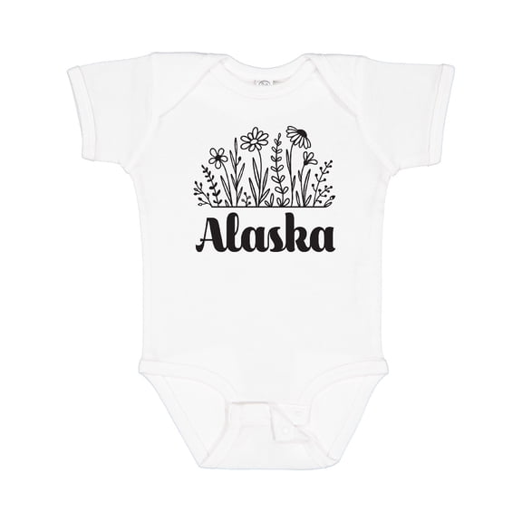 Inktastic Alaska Flowered Girls Baby Bodysuit