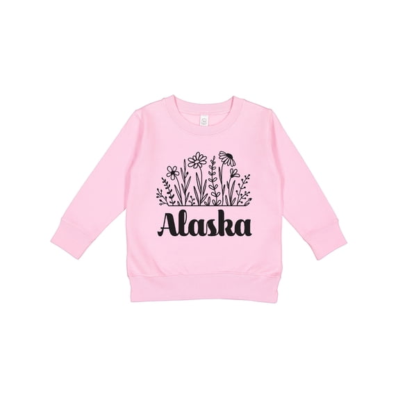 Inktastic Alaska Flowered Toddler Sweatshirt