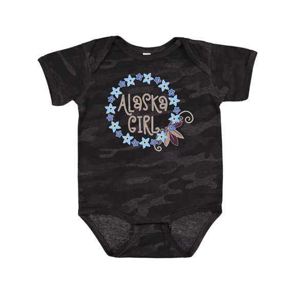 Inktastic Alaska Girl Forget-Me-Not Flower Girls Baby Bodysuit