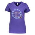thumbnail image 1 of Inktastic Alaska Girl Forget-Me-Not Flower Women's V-Neck T-Shirt, 1 of 5
