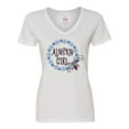 thumbnail image 1 of Inktastic Alaska Girl Forget-Me-Not Flower Women's V-Neck T-Shirt, 1 of 5
