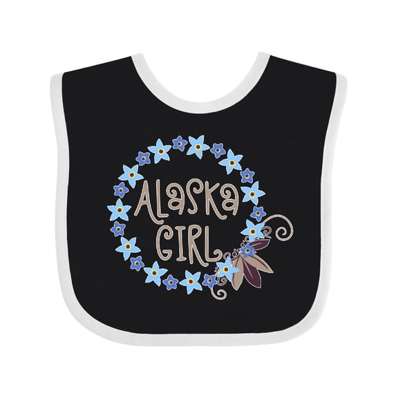 Inktastic Alaska Girl Forget-me-not Flower Girls Baby Bib