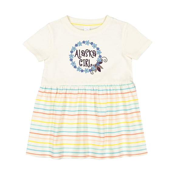 Inktastic Alaska Girl Forget-me-not Flower Girls Baby Dress