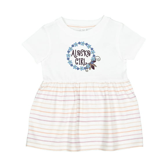 Inktastic Alaska Girl Forget-me-not Flower Girls Baby Dress