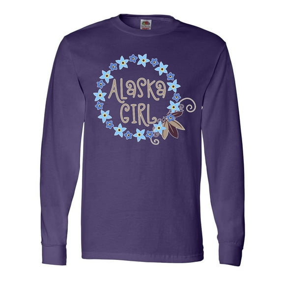 Inktastic Alaska Girl Forget-me-not Flower Long Sleeve T-Shirt