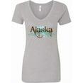thumbnail image 1 of Inktastic Alaska Grunge Women's V-Neck T-Shirt, 1 of 5