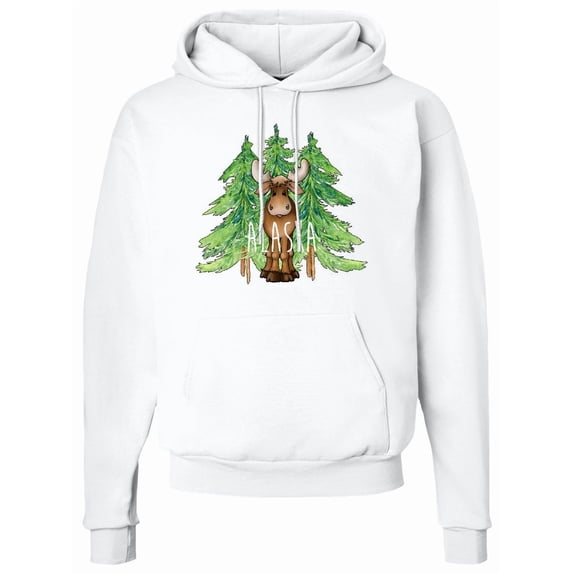 Inktastic Alaska Moose and Trees Adult Hoodie Sweatshirt