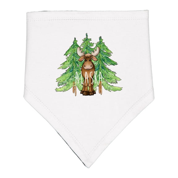 Inktastic Alaska Moose and Trees Baby Bandana Bib